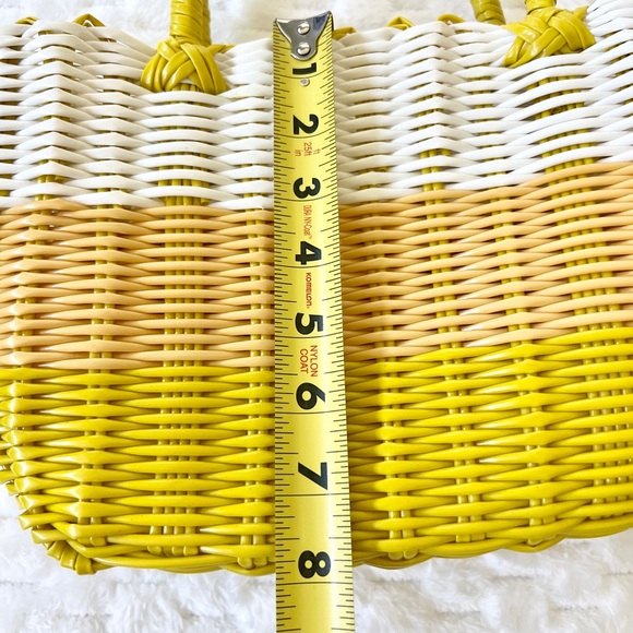 Yellow Medium Deep Woven Recyclyed Plastic High Capacity Handbag - Picture 9 of 10